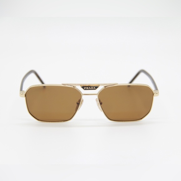 NEW PRADA POLARIZED SUNGLASSES PRADA PR58YS ZVN5Y1 GOLD BROWN EYEWEAR SPR 58Y - Picture 6 of 13